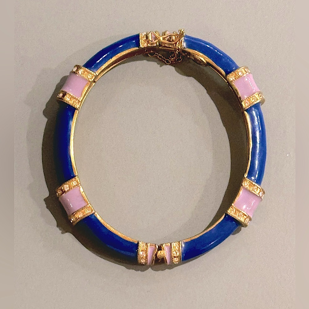 J. Crew Gold, Blue and Purple bangle bracelet